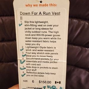 Lululemon Down For The Run Vest II